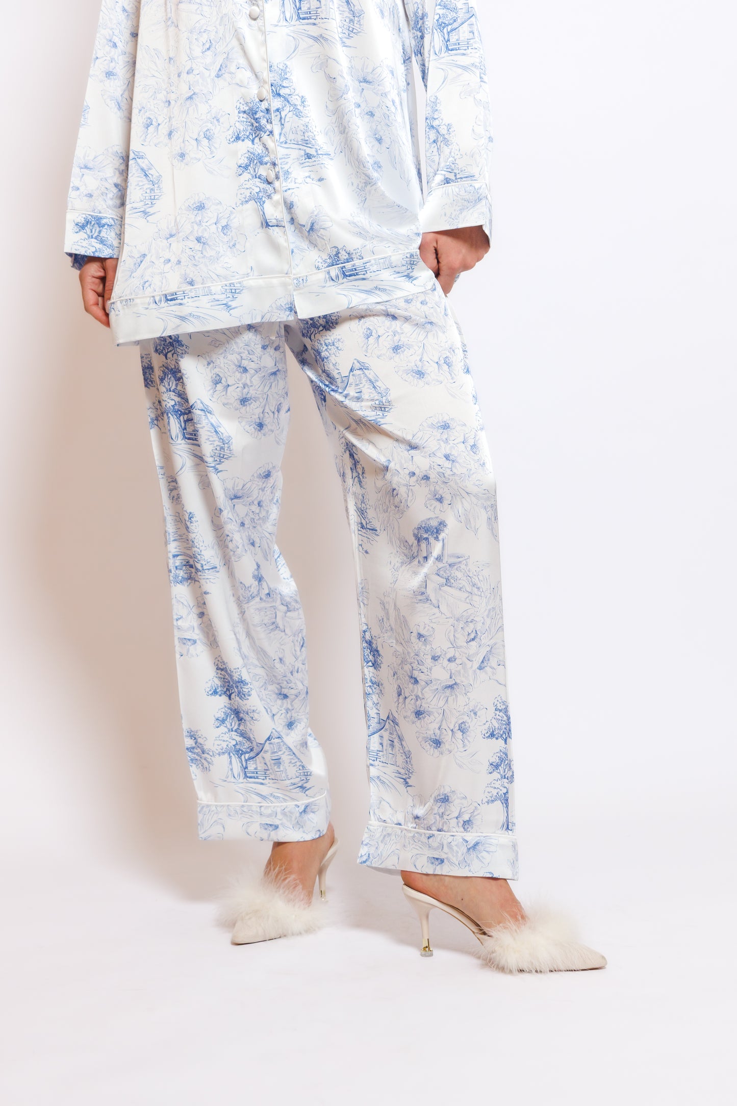 PRINTED SILK 2 IN 1 PAJAMA SET