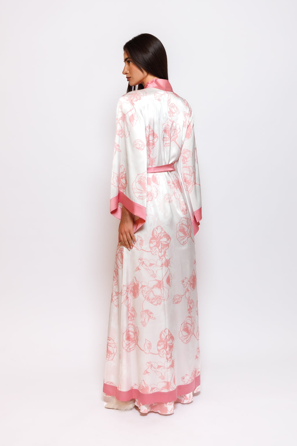 PRINTED SILK NIGHTY AND ROBE