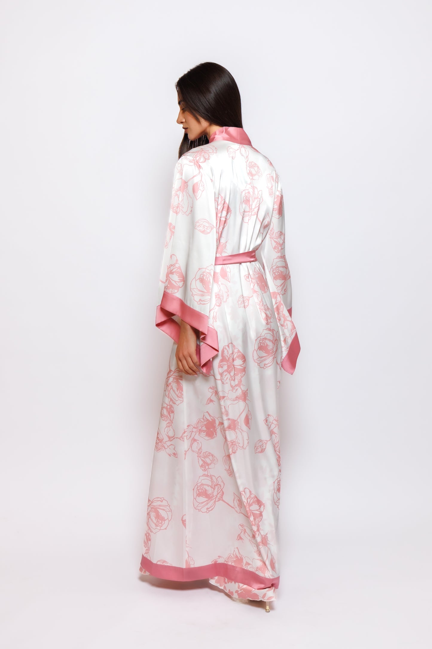 PRINTED SILK NIGHTY AND ROBE