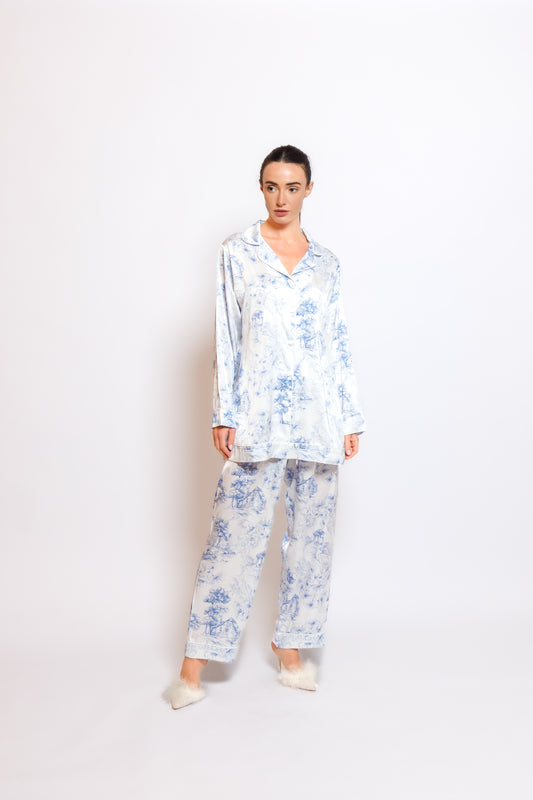 PRINTED SILK 2 IN 1 PAJAMA SET
