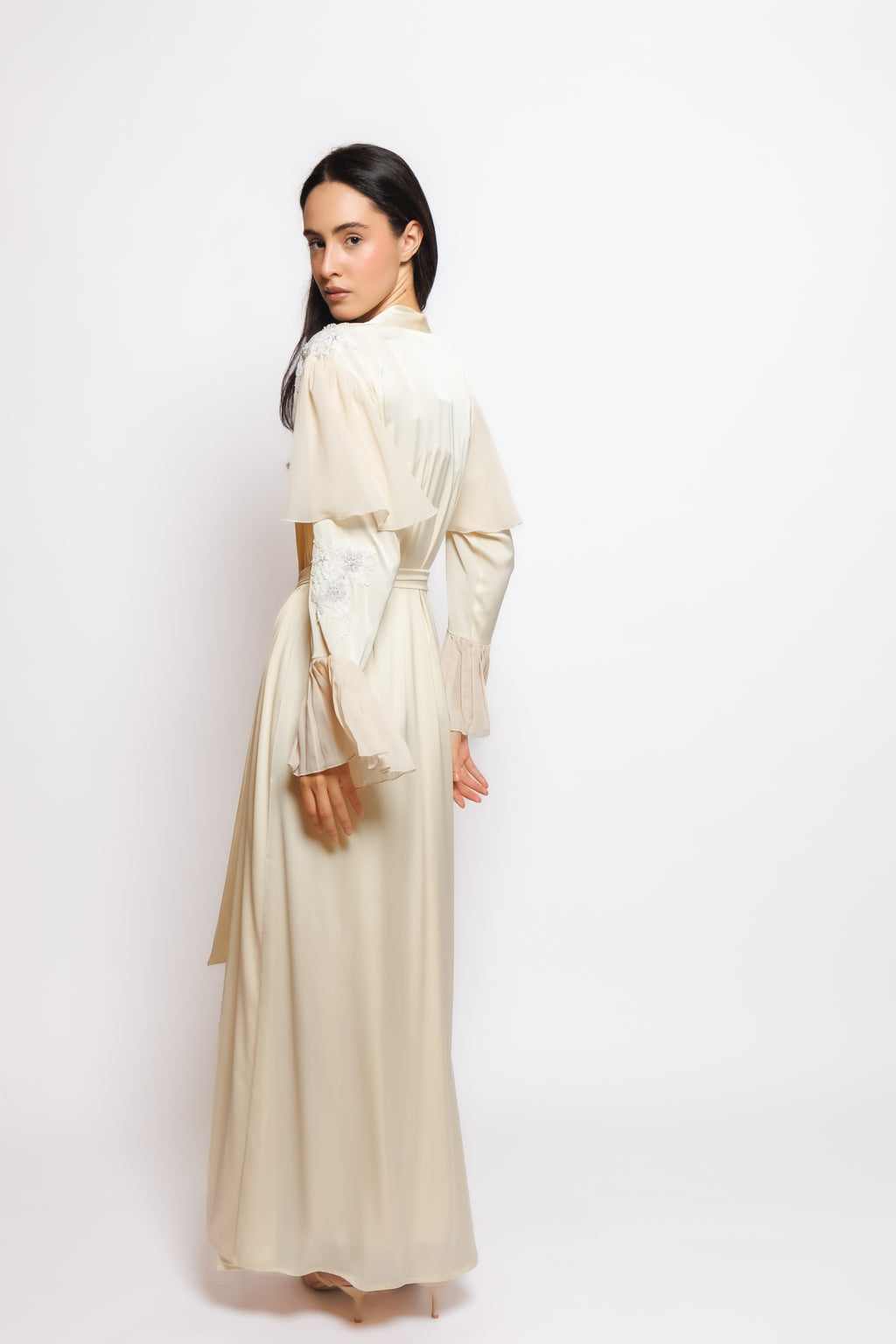 SILK NIGHTY AND ROBE W/LACE 2424364