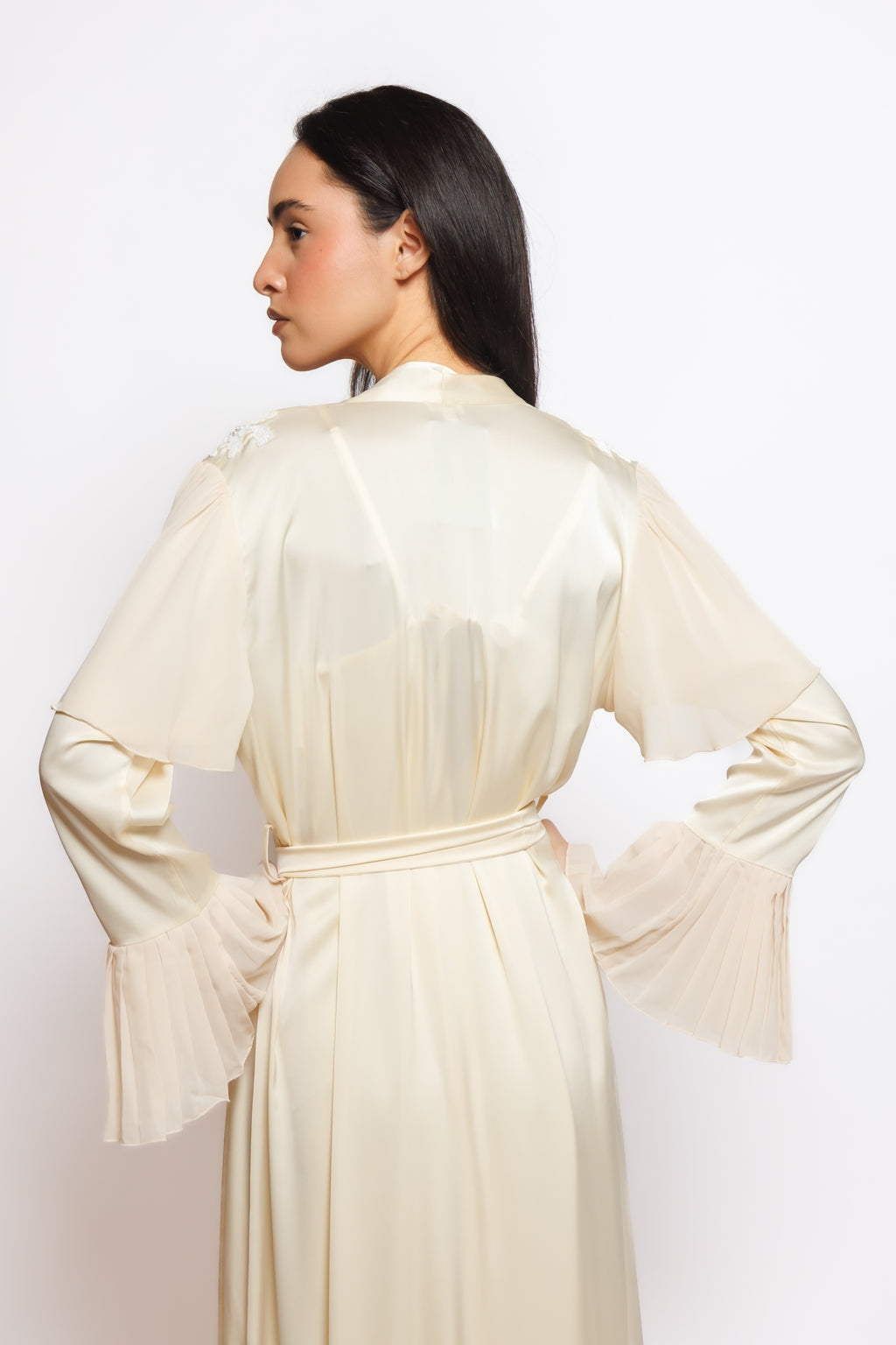 SILK NIGHTY AND ROBE W/LACE 2424364