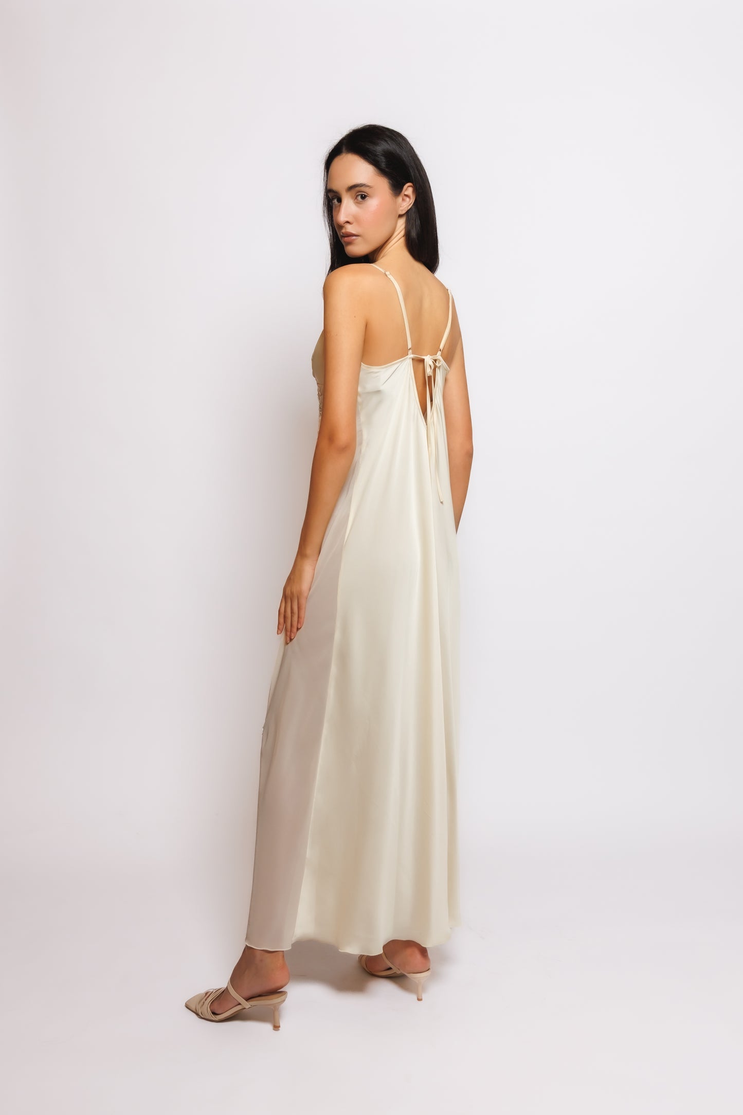 SILK NIGHTY AND ROBE W/LACE 2424364