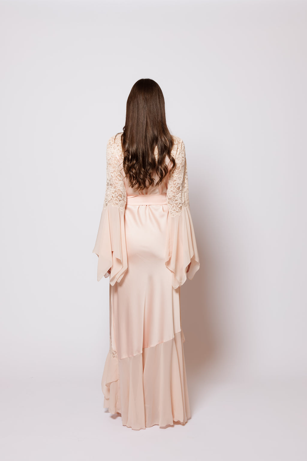 Silk nighty nighty dress peach