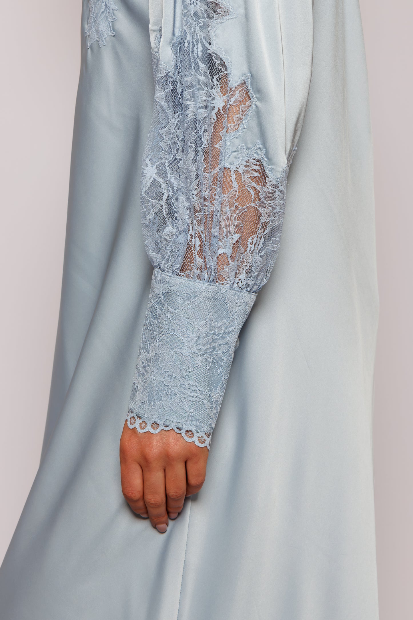 long dress silk blue
