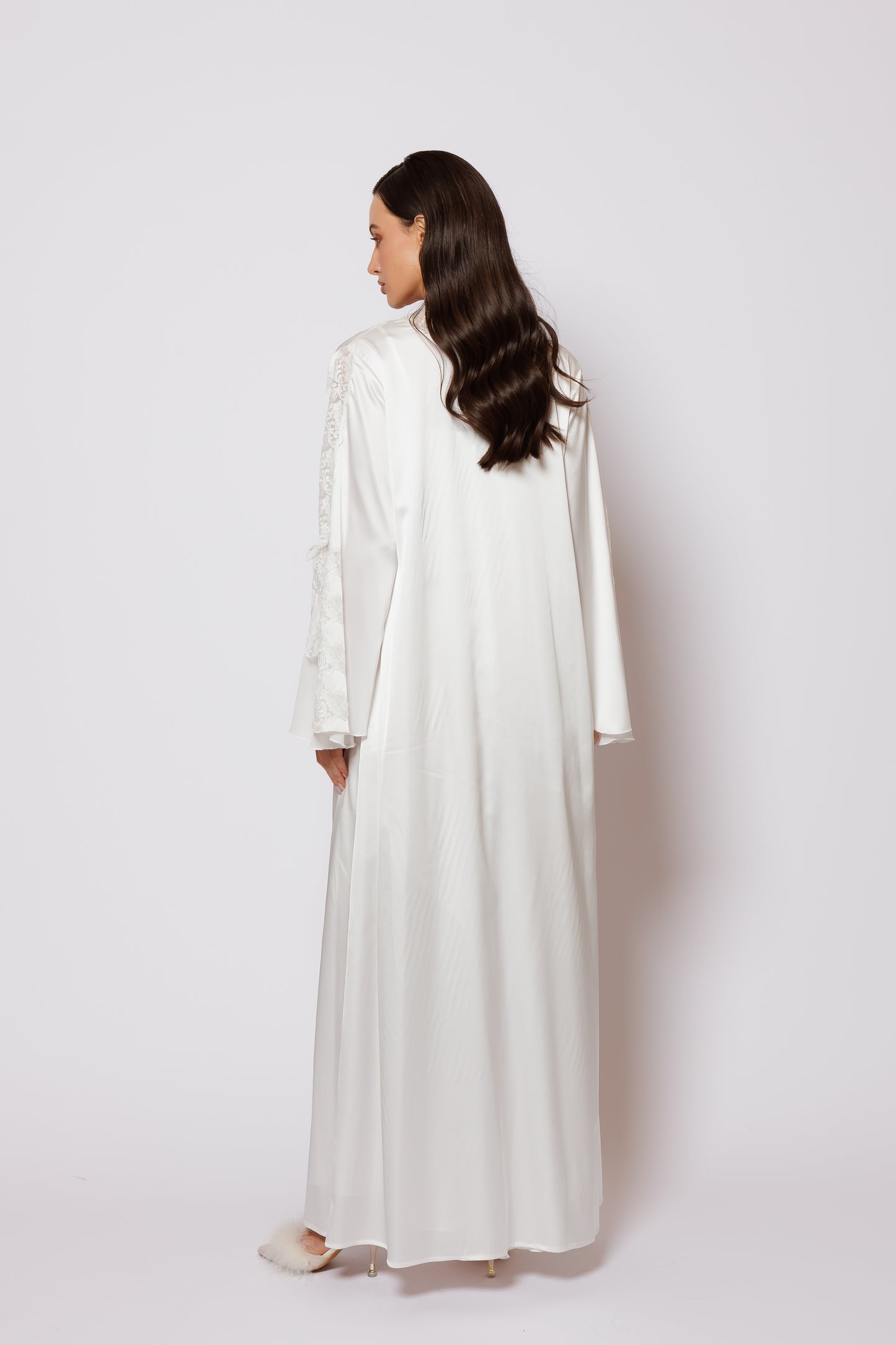 NIGHTGOWN SET DRESS WHITE SILK