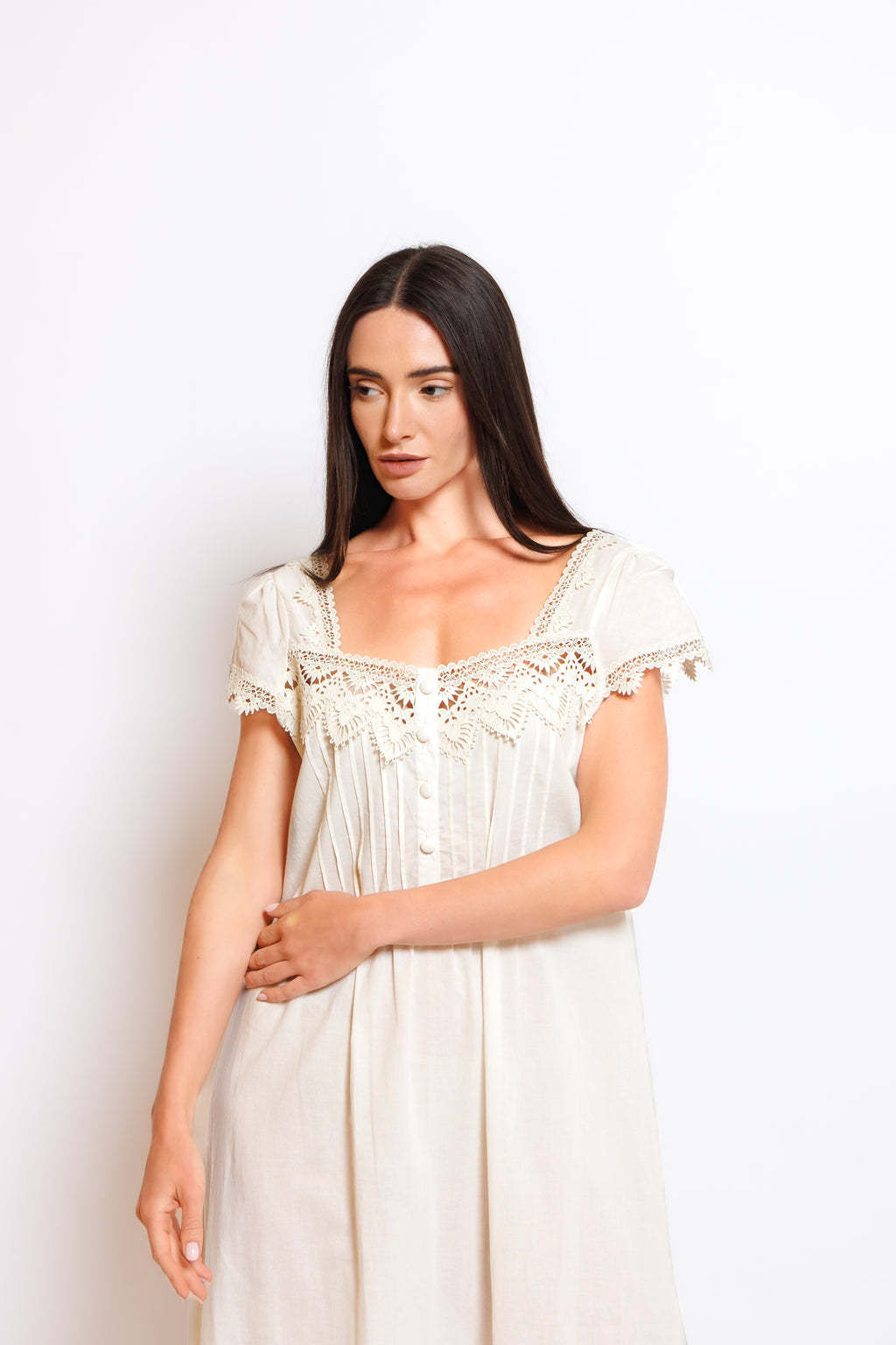 PURE COTTON NIGHTY AND ROBE SOFT LACE