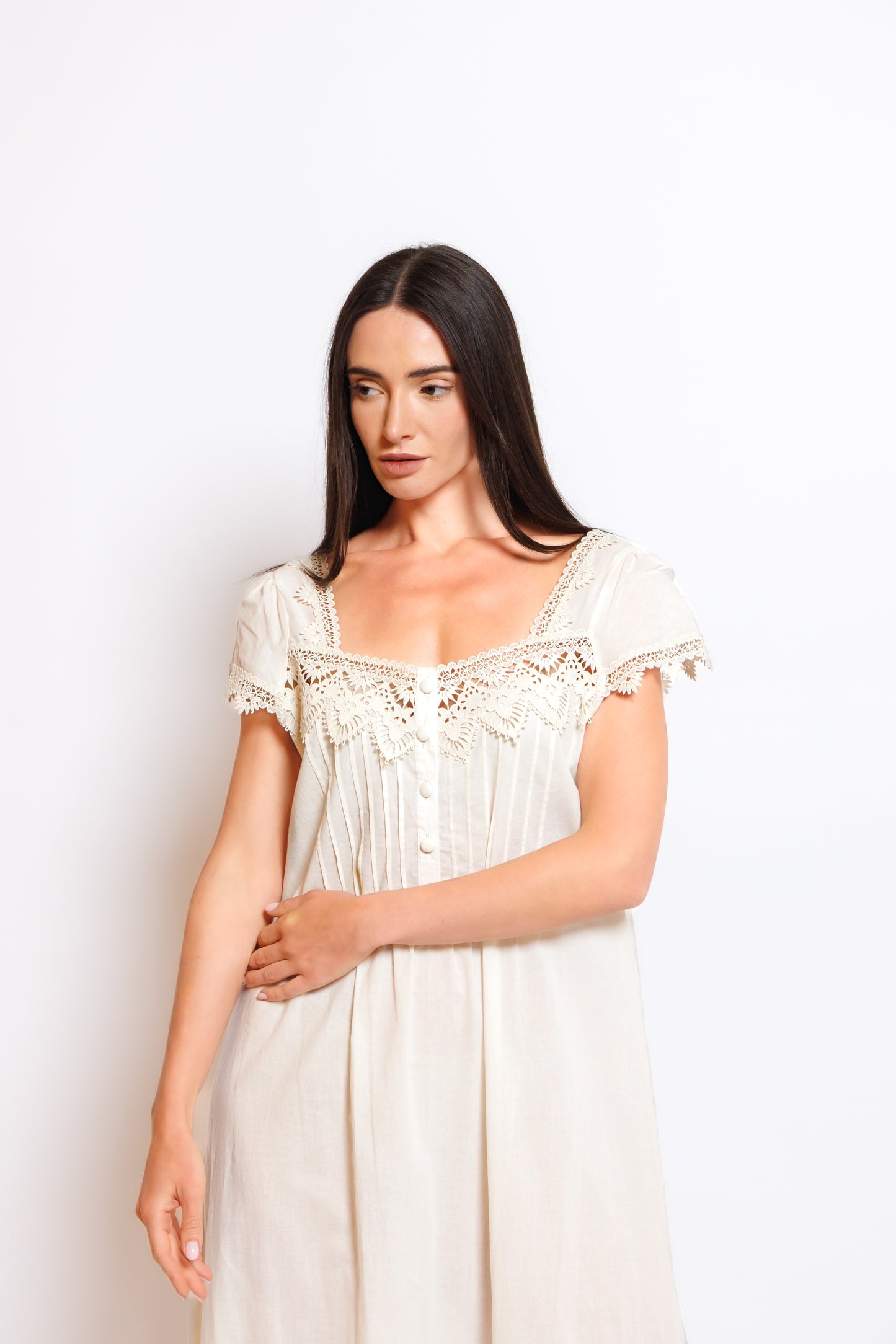 PURE COTTON NIGHTY AND ROBE SOFT LACE