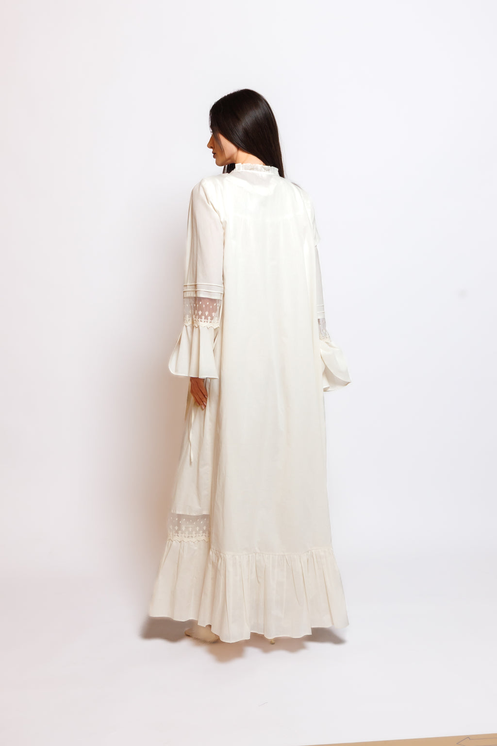 PURE COTTON NIGHTY AND ROBE SOFT LACE