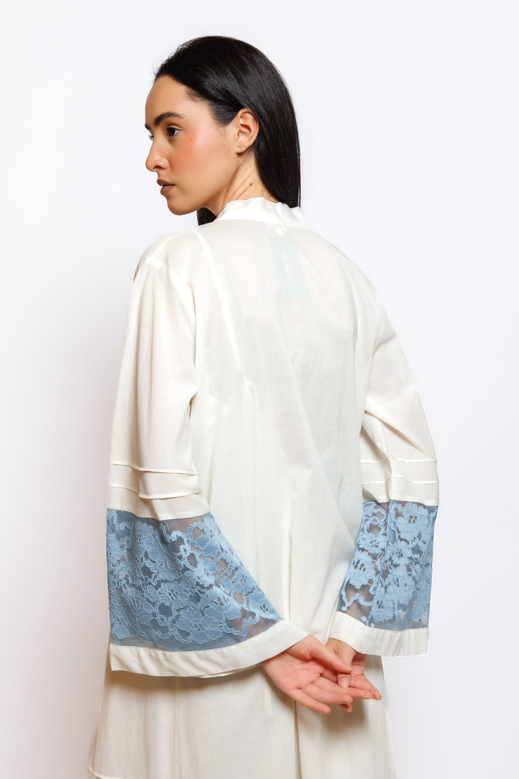 COTTON NIGHTY AND ROBE W/LACE