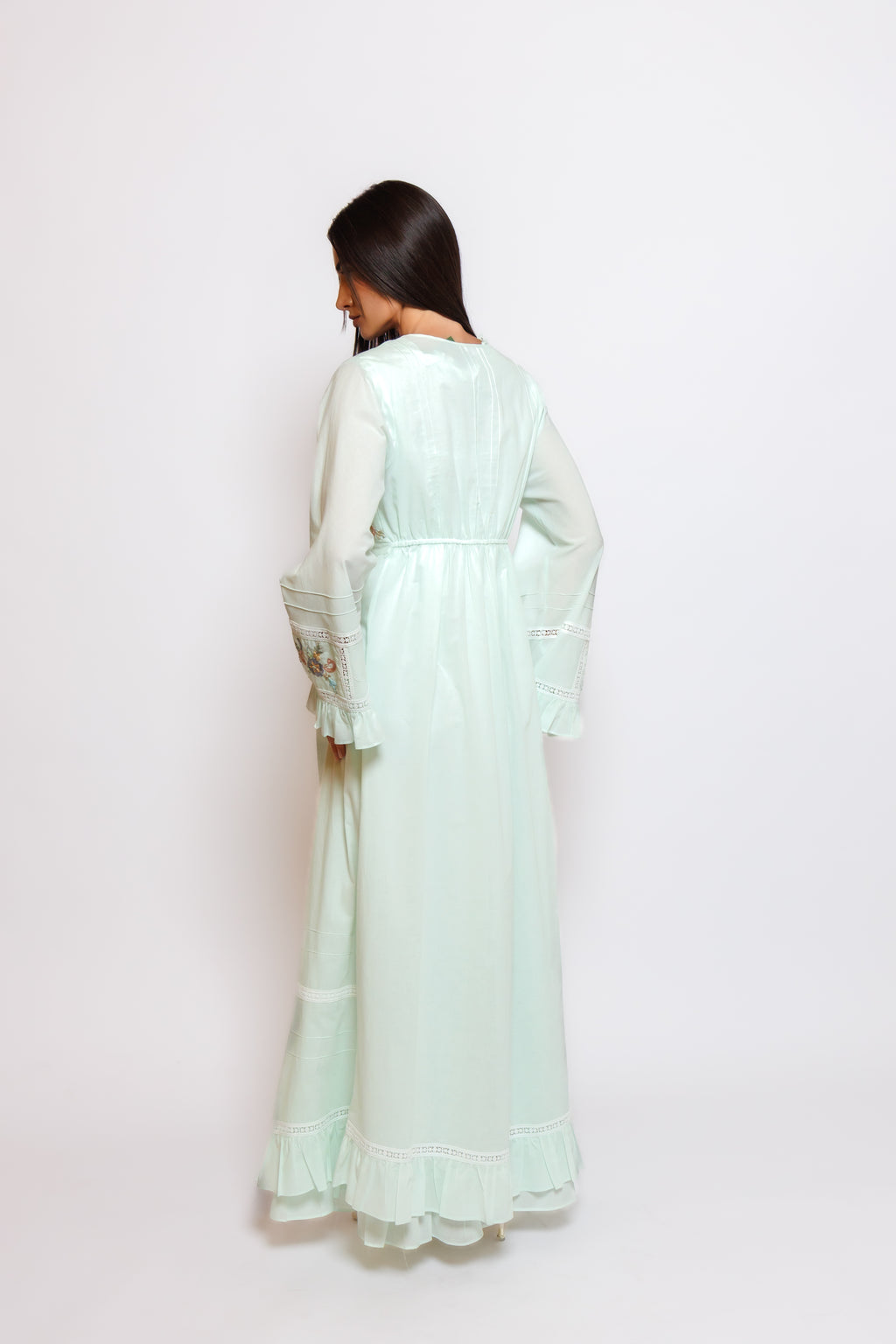 COTTON NIGHTY & ROBE W/ EMBROIDERY
