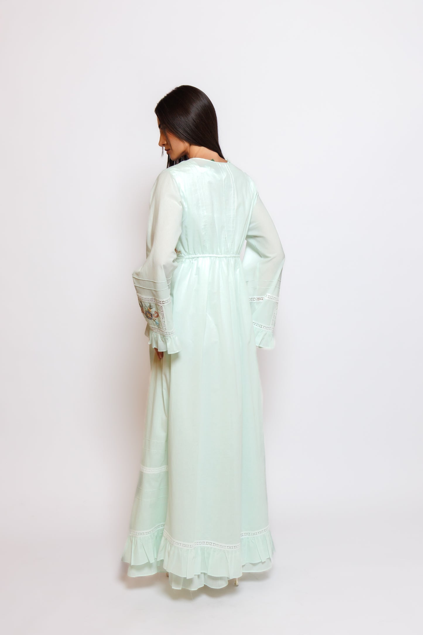 COTTON NIGHTY & ROBE W/ EMBROIDERY