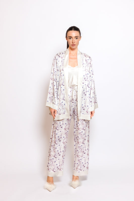 SOFT SILK PRINTED 3 IN 1 PAJAMA SET