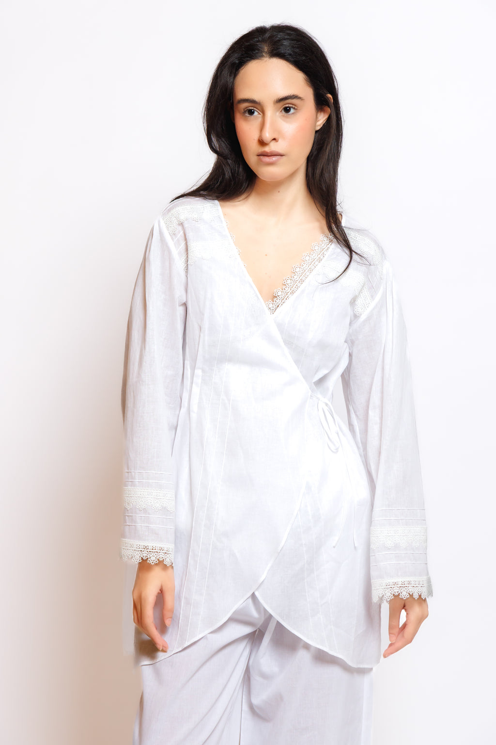 COTTON  PAJAMA 3 IN 1 W/LACE