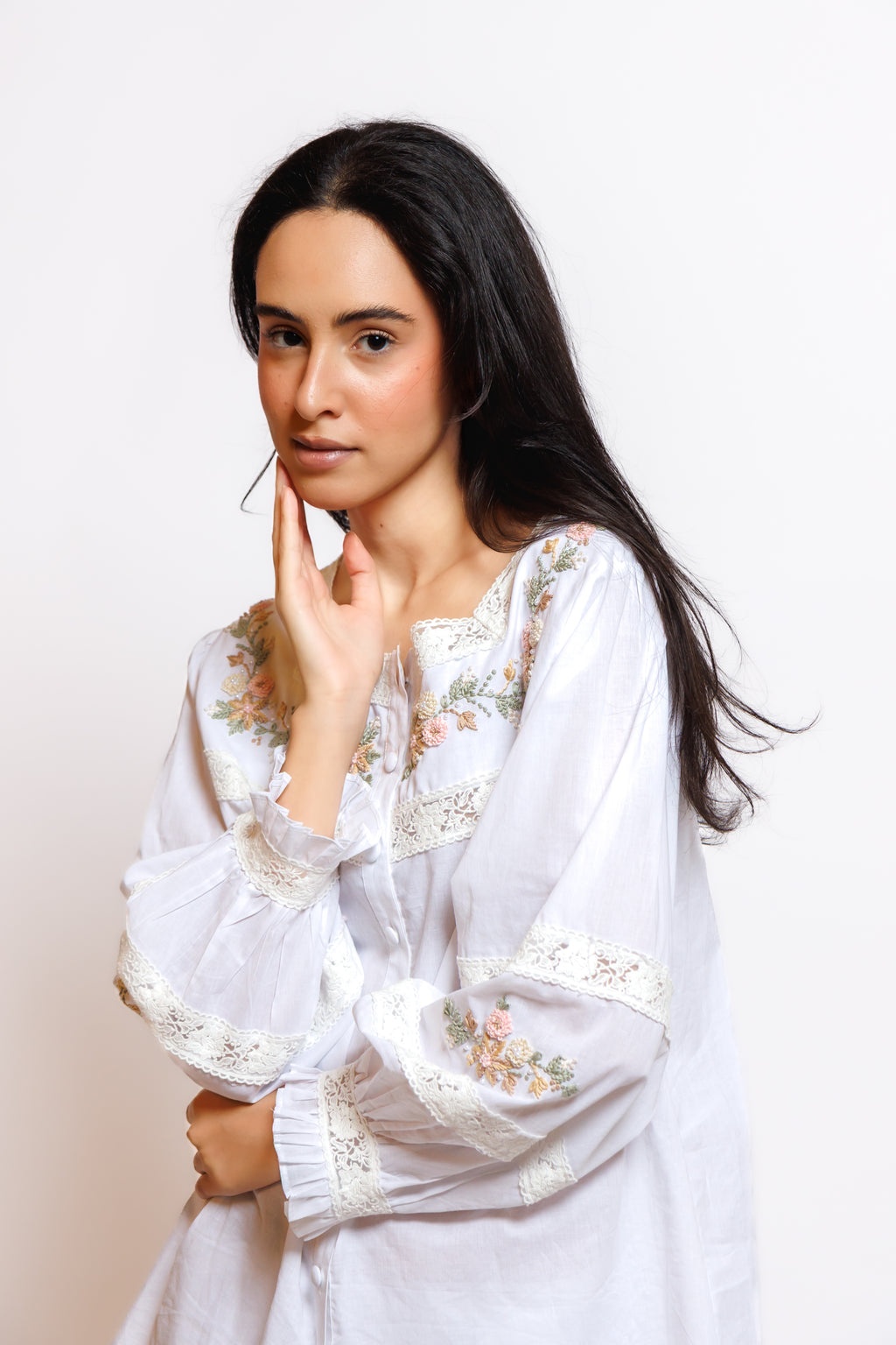 Embroidery Cotton Pajamas