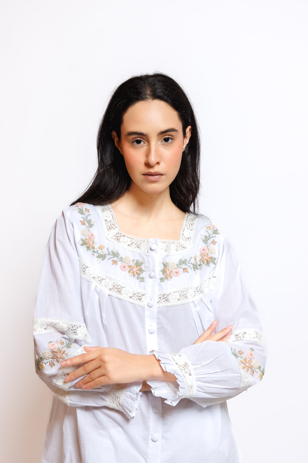 COTTON PAJAMA SET 2 IN 1 W/EMBROIDERY