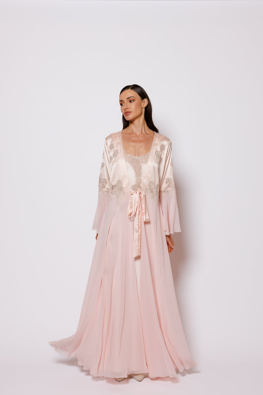 SILK AND CHIFFON NIGHTY AND ROBE