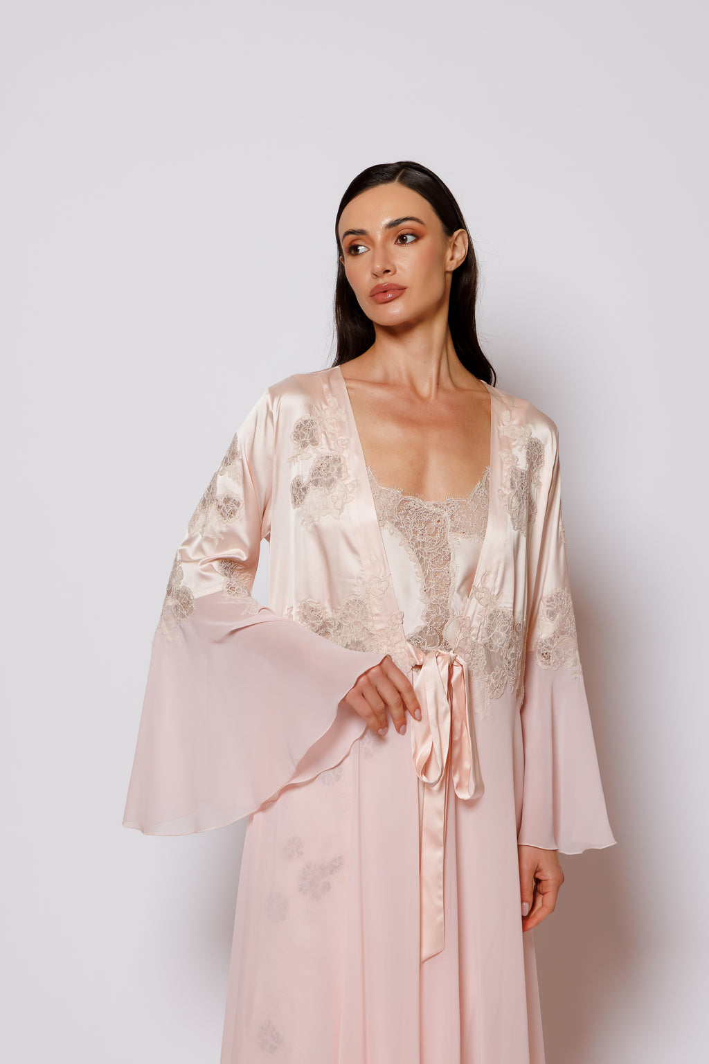 SILK AND CHIFFON NIGHTY AND ROBE