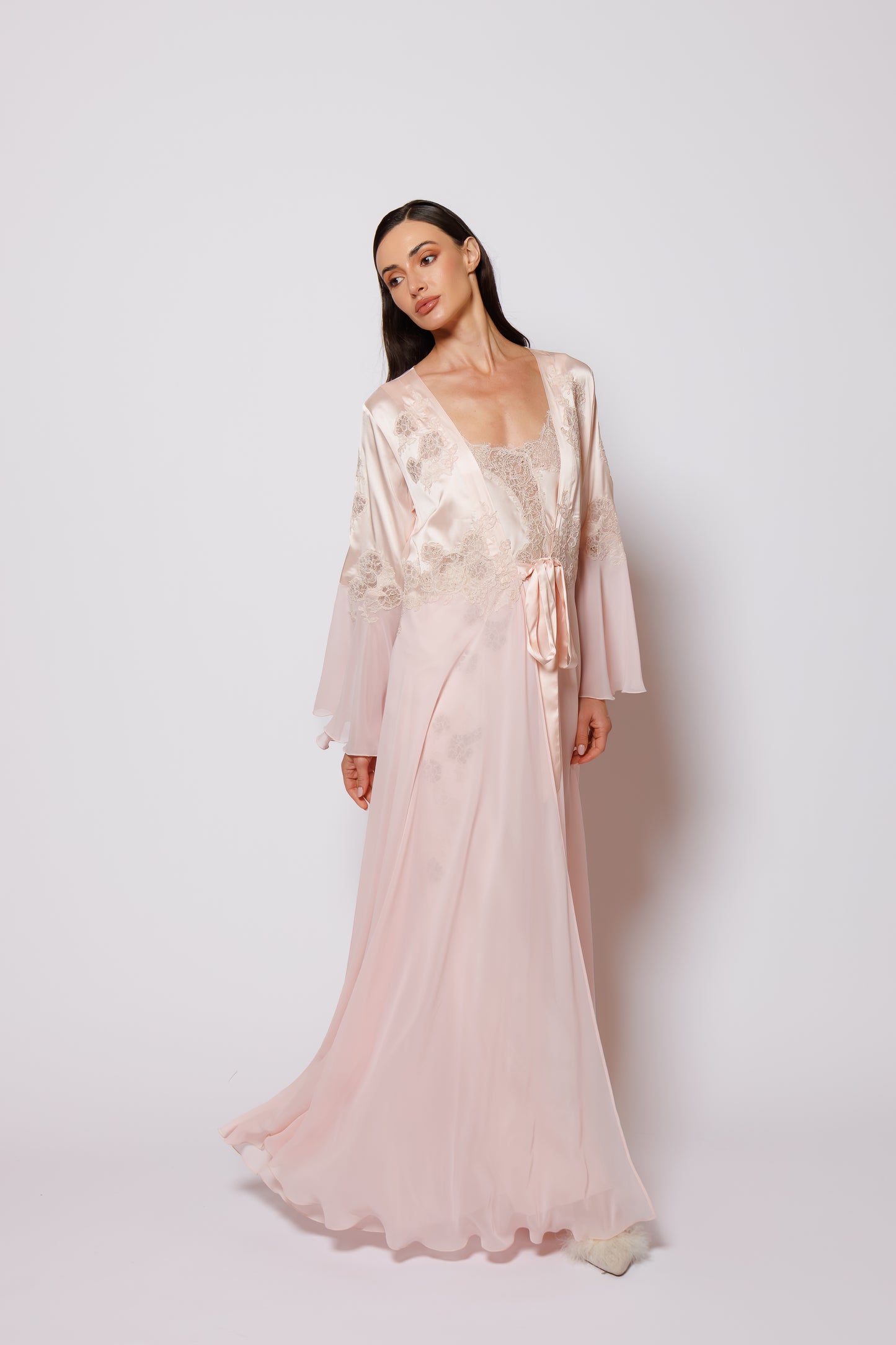 SILK AND CHIFFON NIGHTY AND ROBE