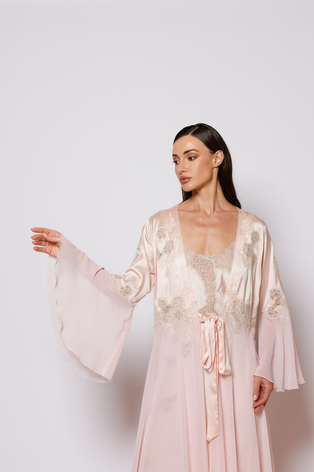 SILK AND CHIFFON NIGHTY AND ROBE