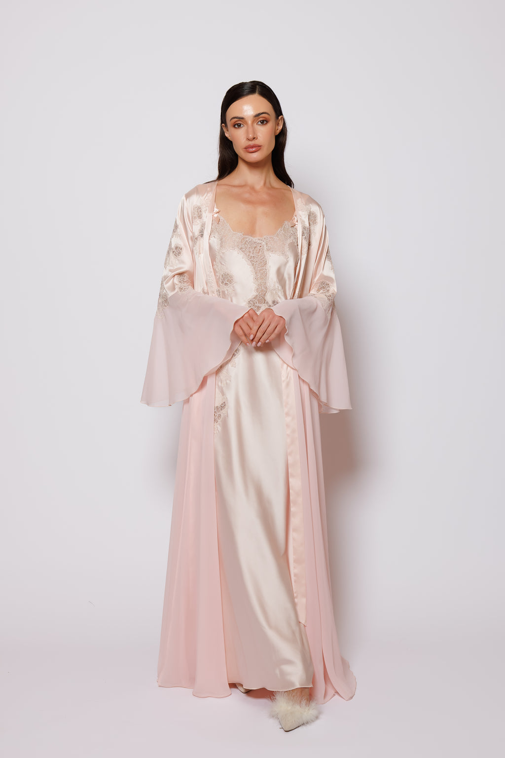 SILK AND CHIFFON NIGHTY AND ROBE