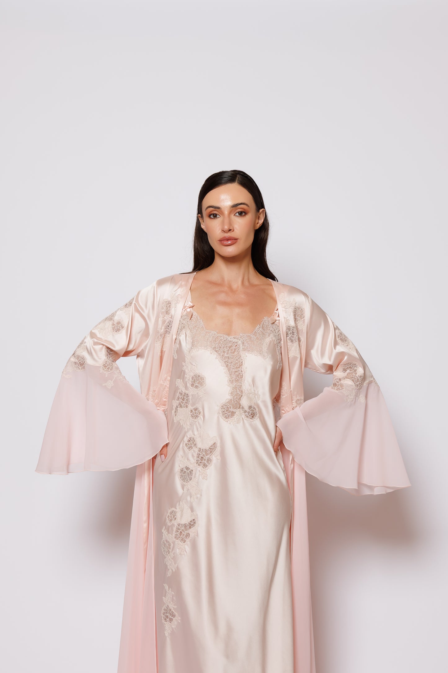 SILK AND CHIFFON NIGHTY AND ROBE