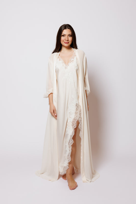 SILK NIGHTY AND ROBE SET