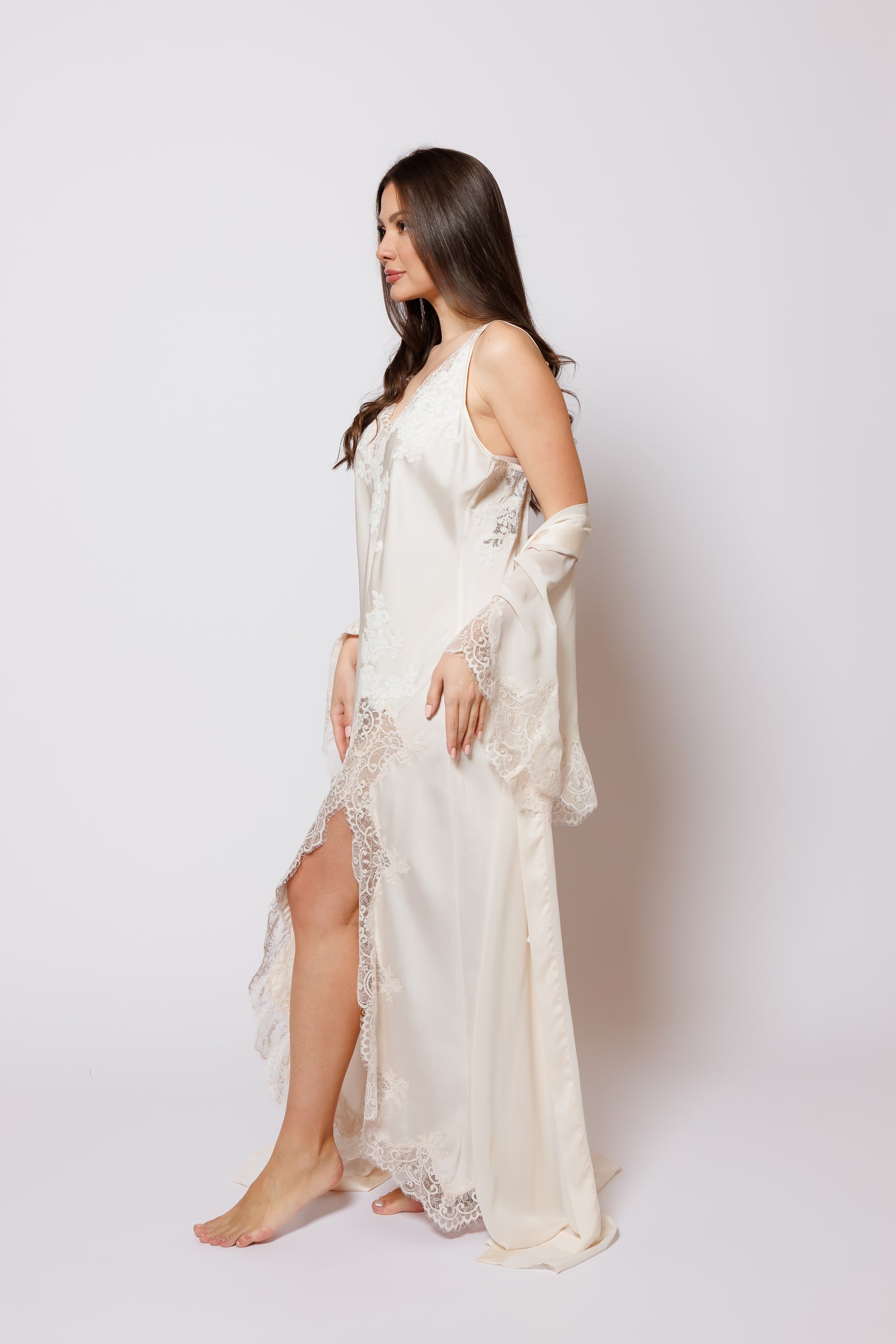 SILK NIGHTY AND ROBE SET