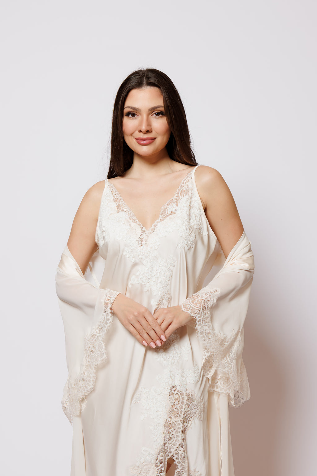 SILK NIGHTY AND ROBE SET