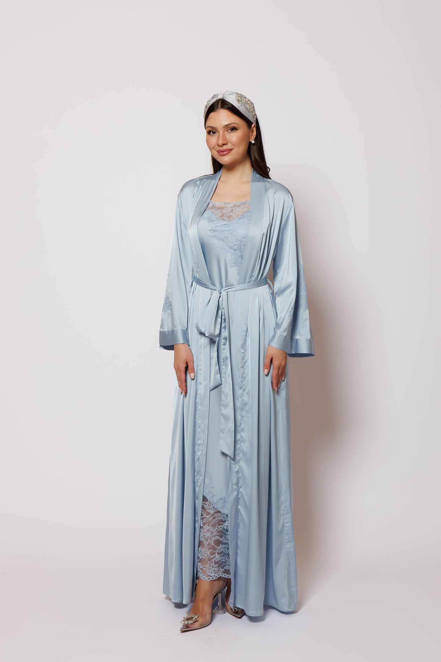 set silk blue