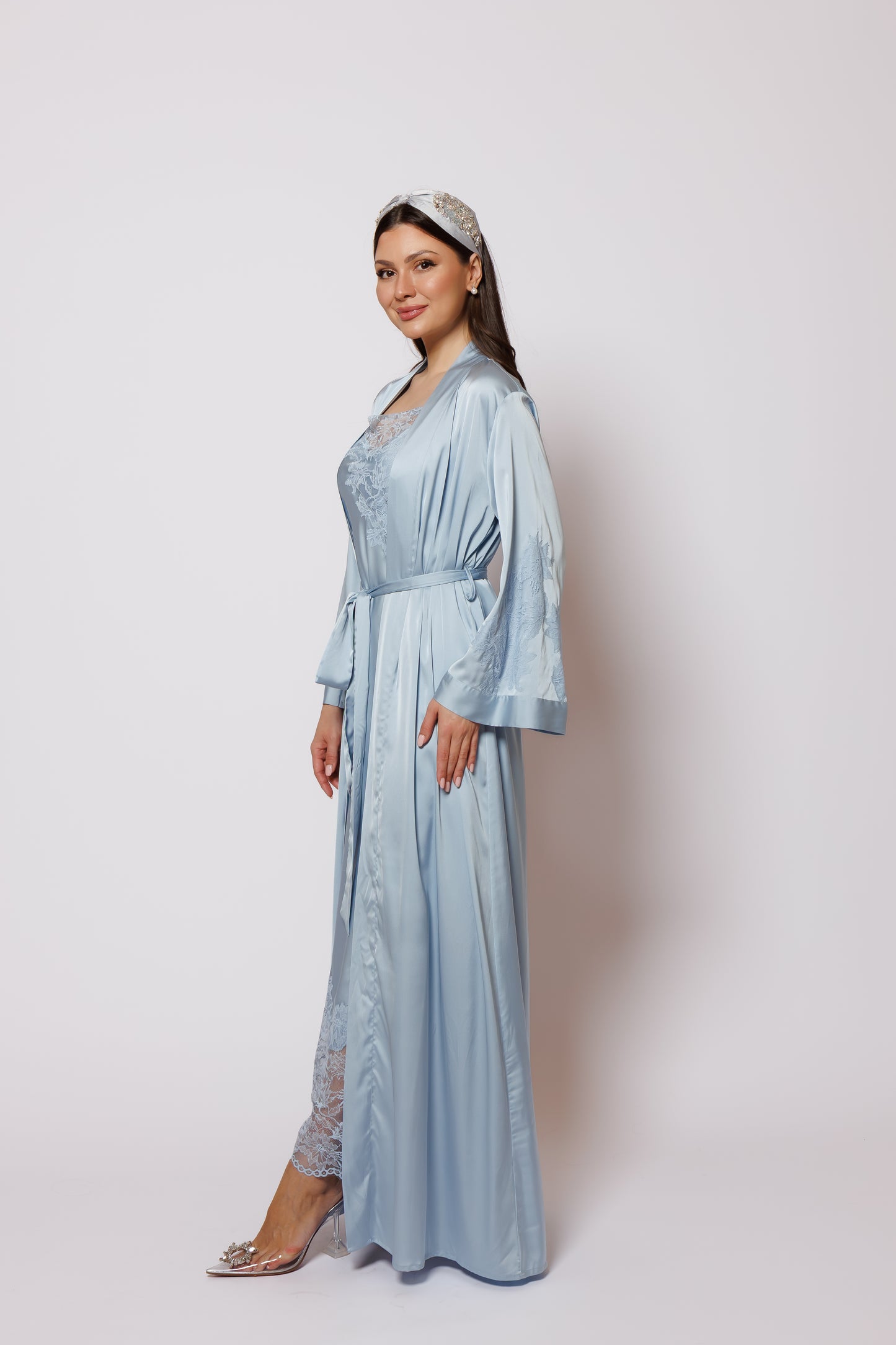 set silk blue