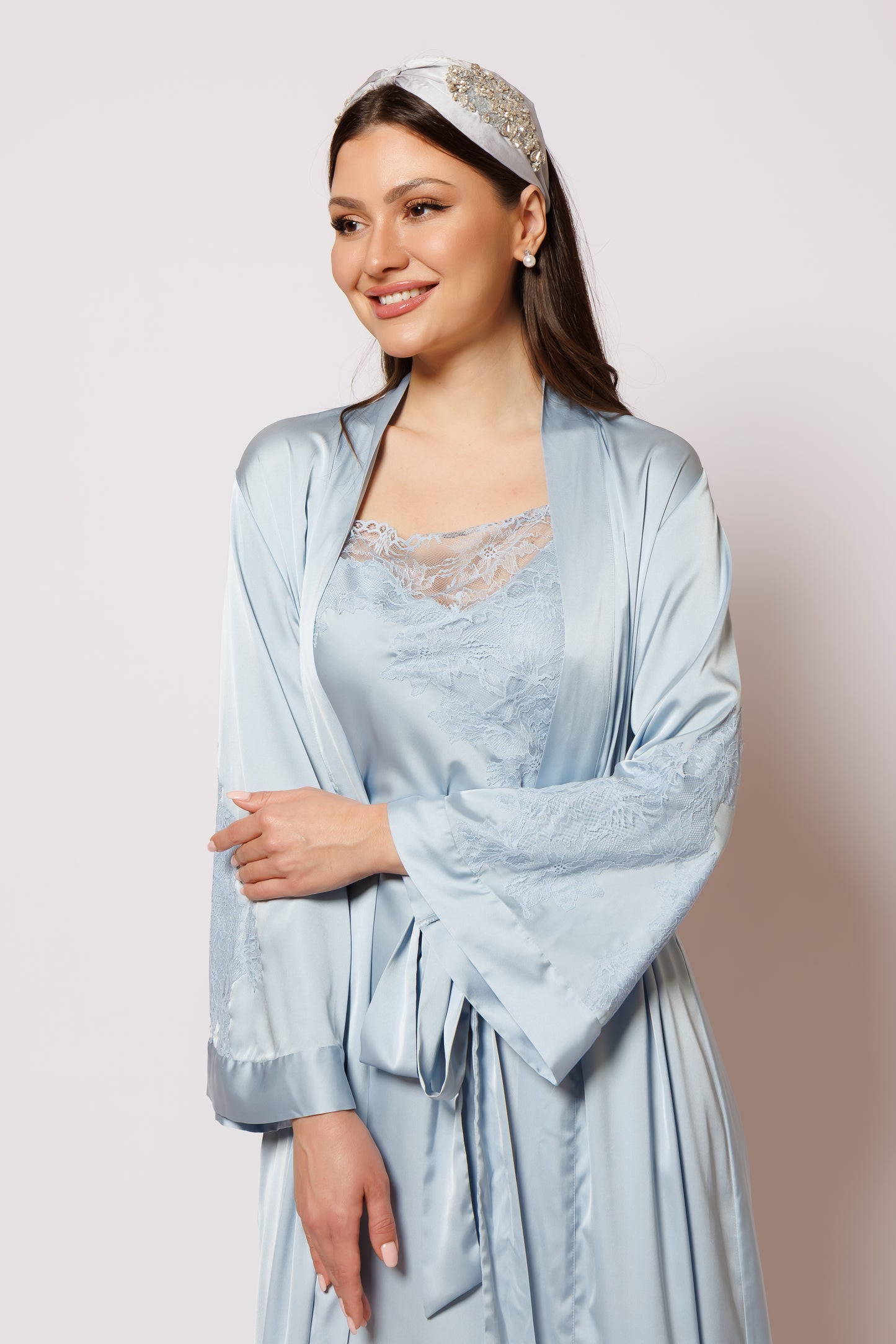 set silk blue
