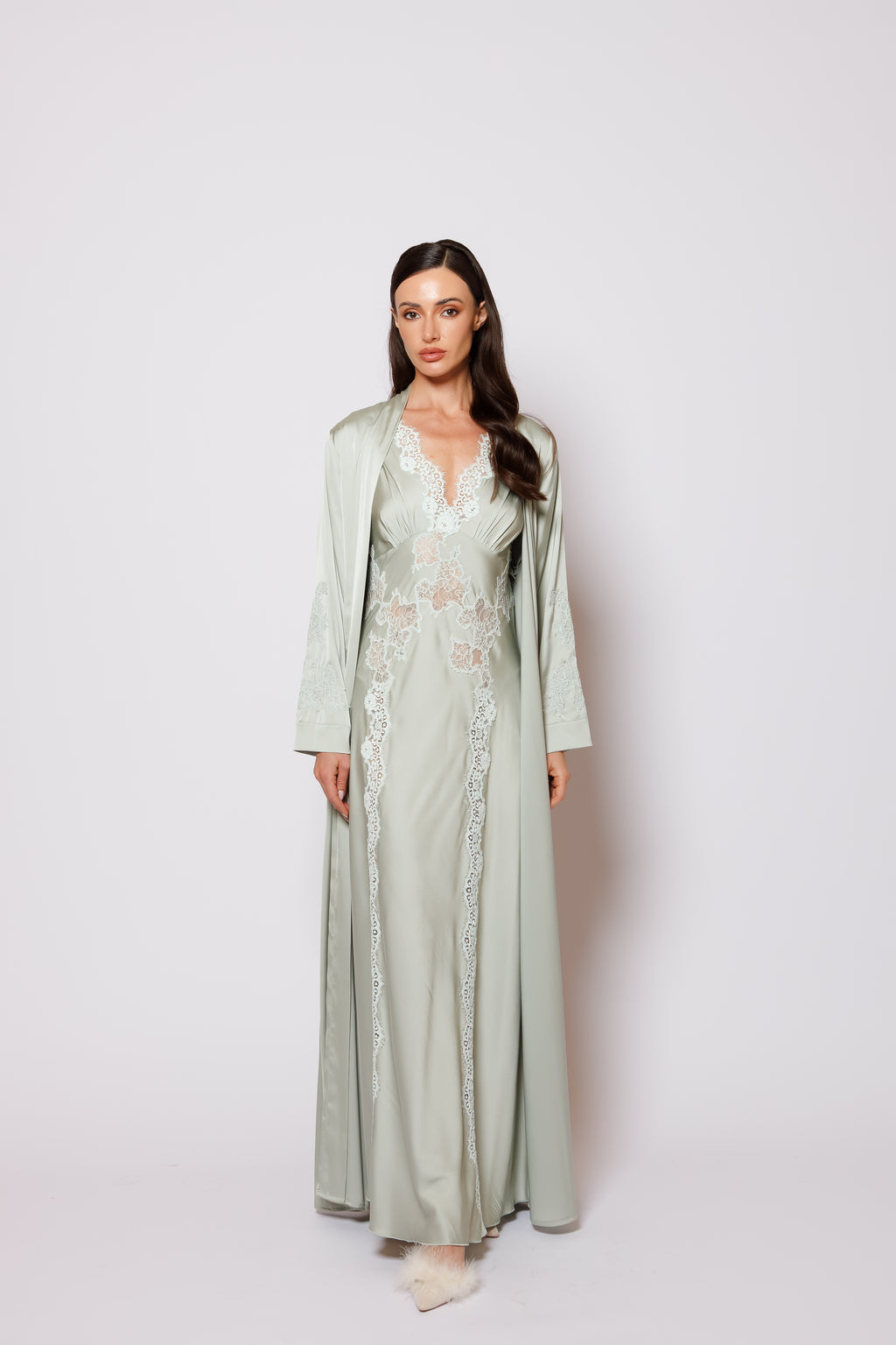 set of silk green color 26005