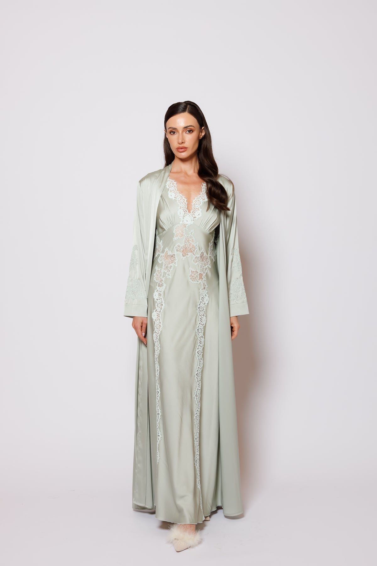 set of silk green color 26005