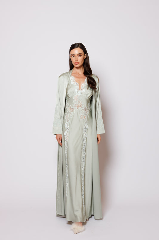 set of silk green color