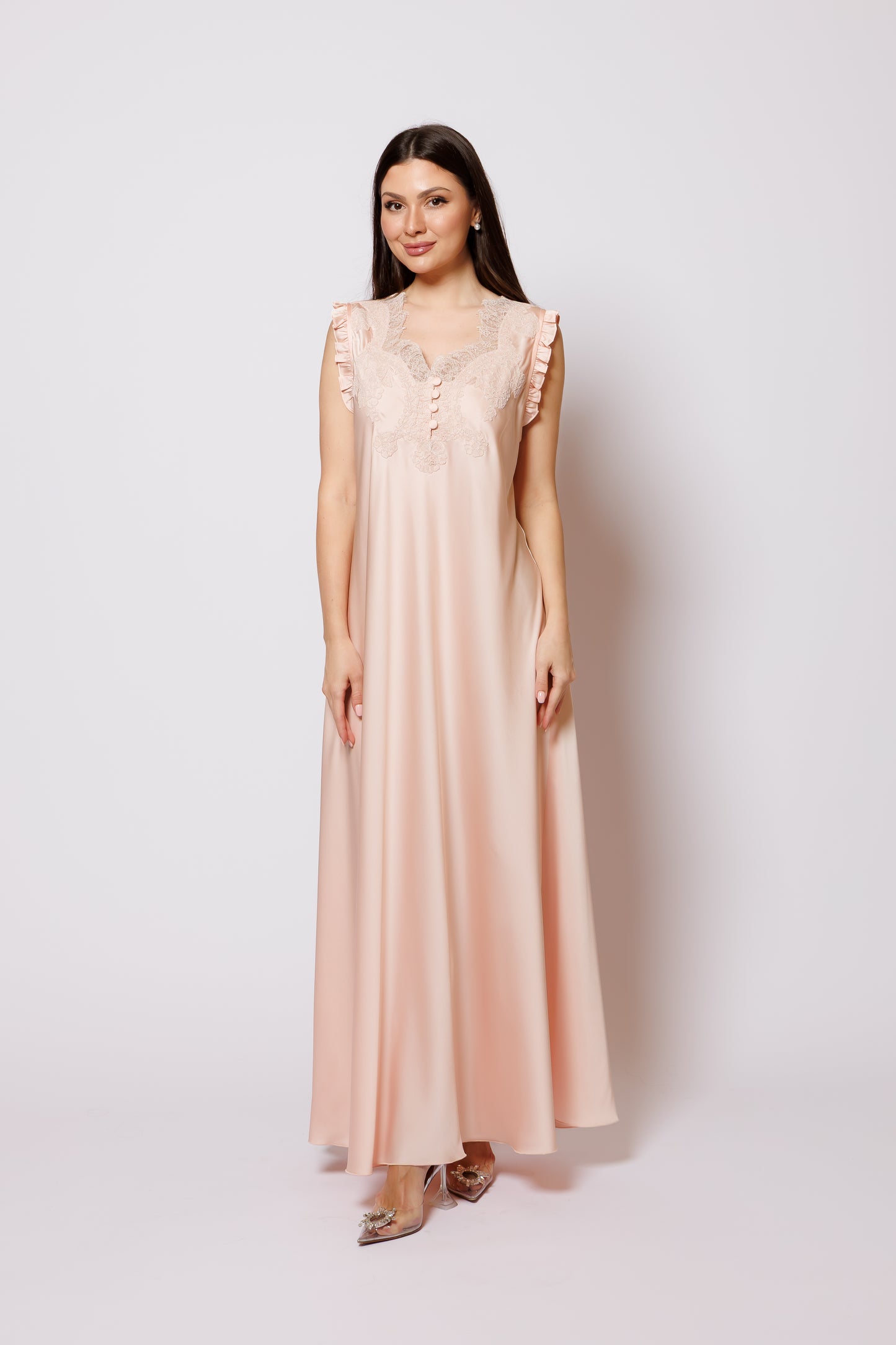 velvet nightgown  set pink color