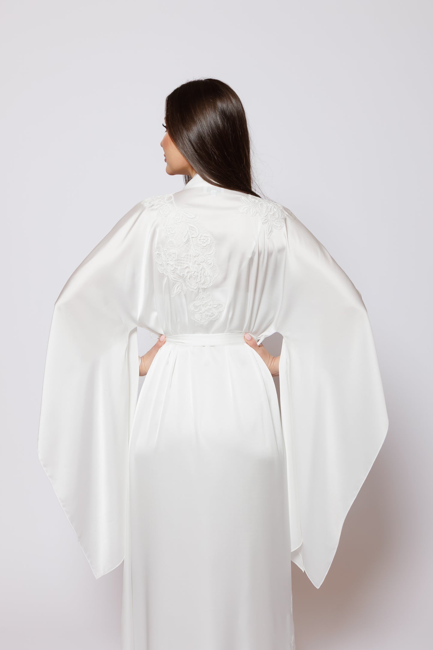 Silk Nighty and Robe with lace