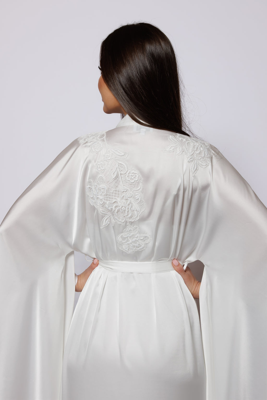 Silk Nighty and Robe with lace
