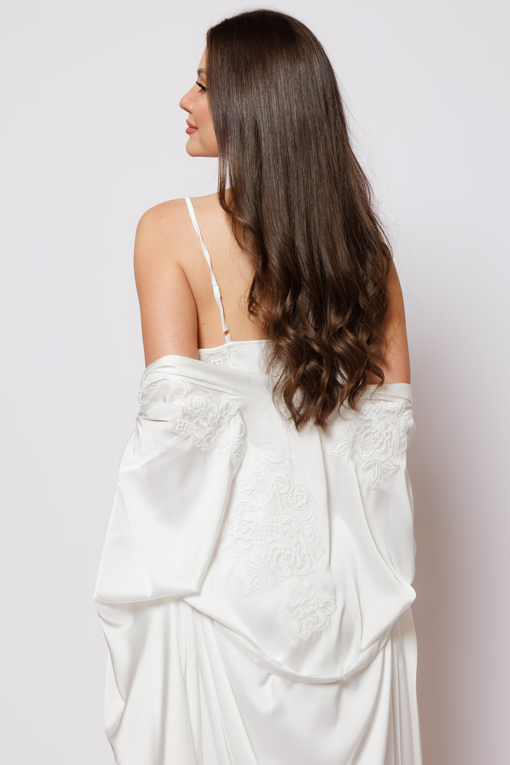 Silk Nighty and Robe with lace