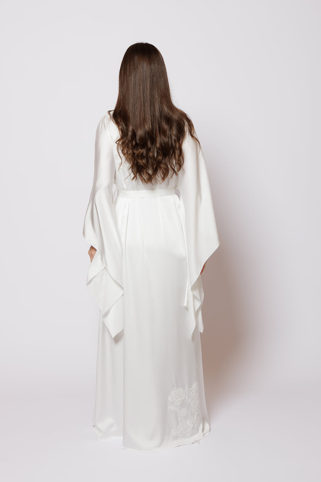 Silk Nighty and Robe with lace