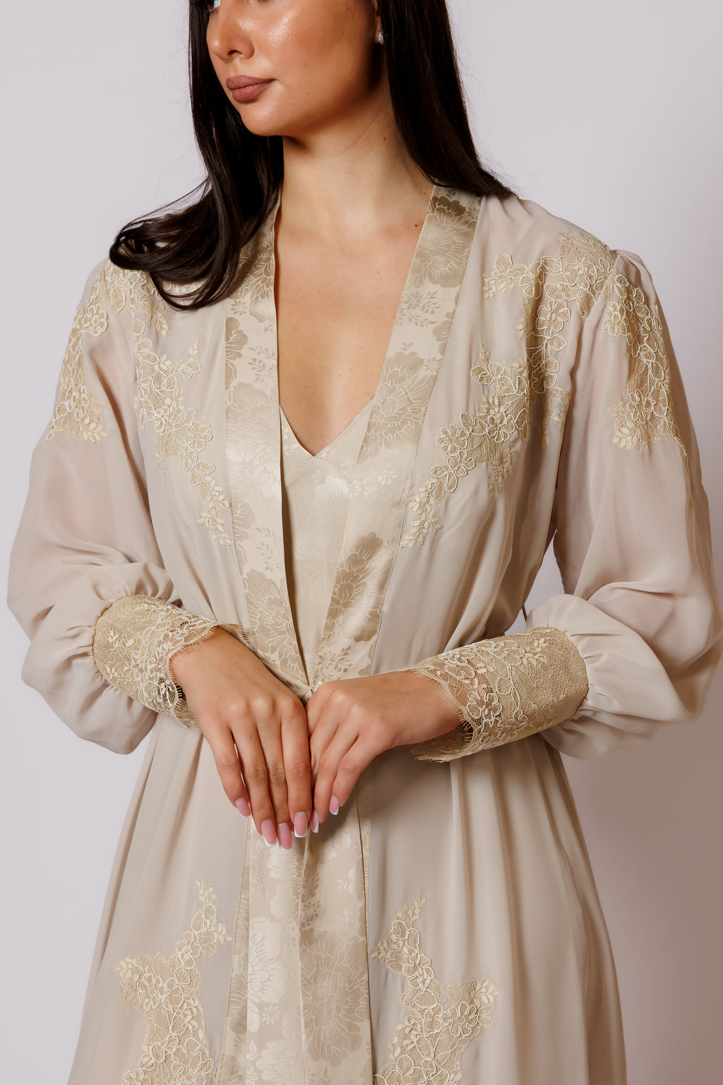 silk nighty and robe 26020