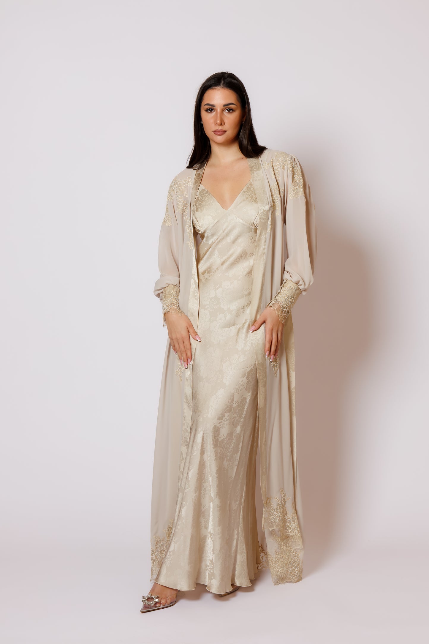 silk nighty and robe 26020