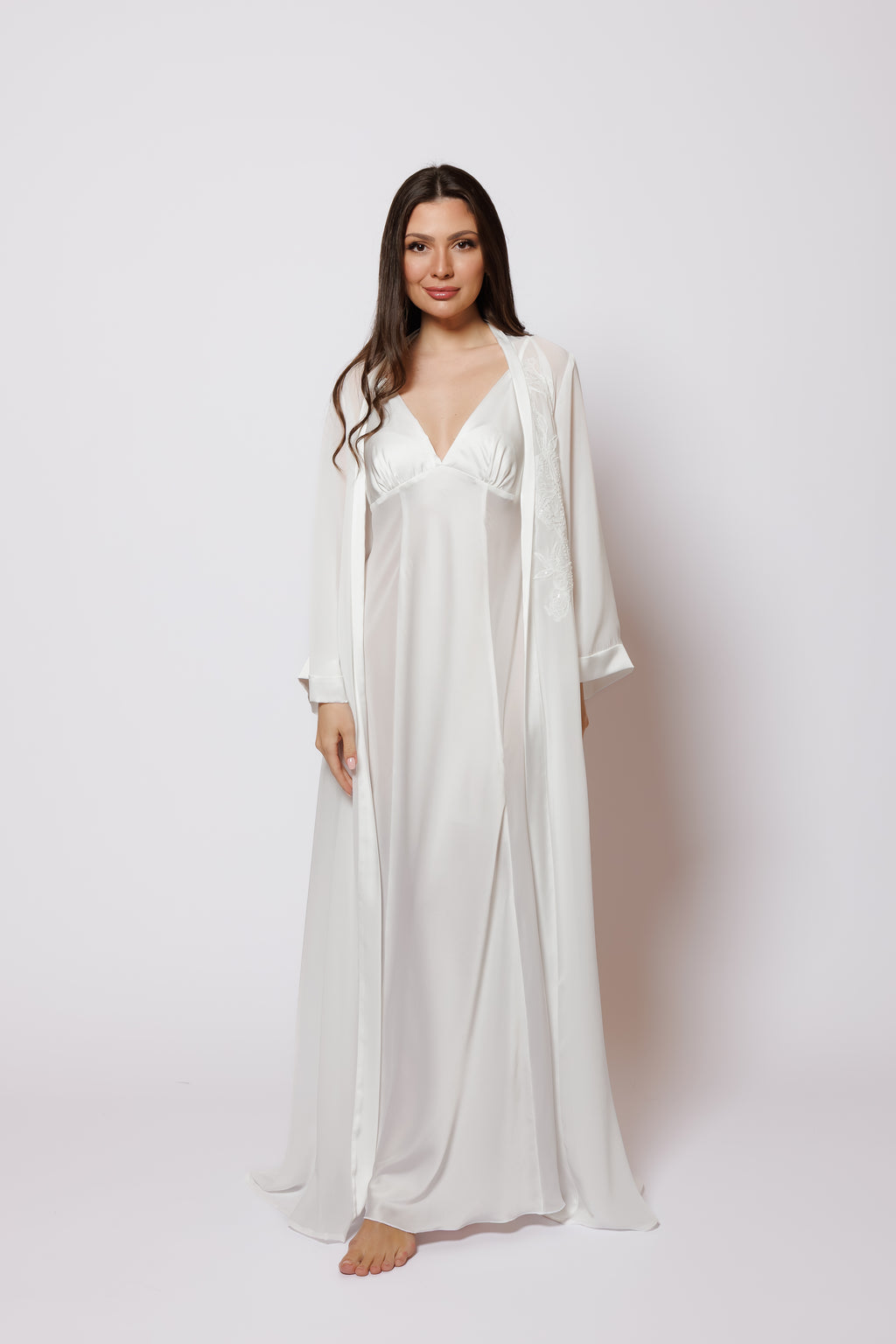 SILK NIGHTY AND ROBE