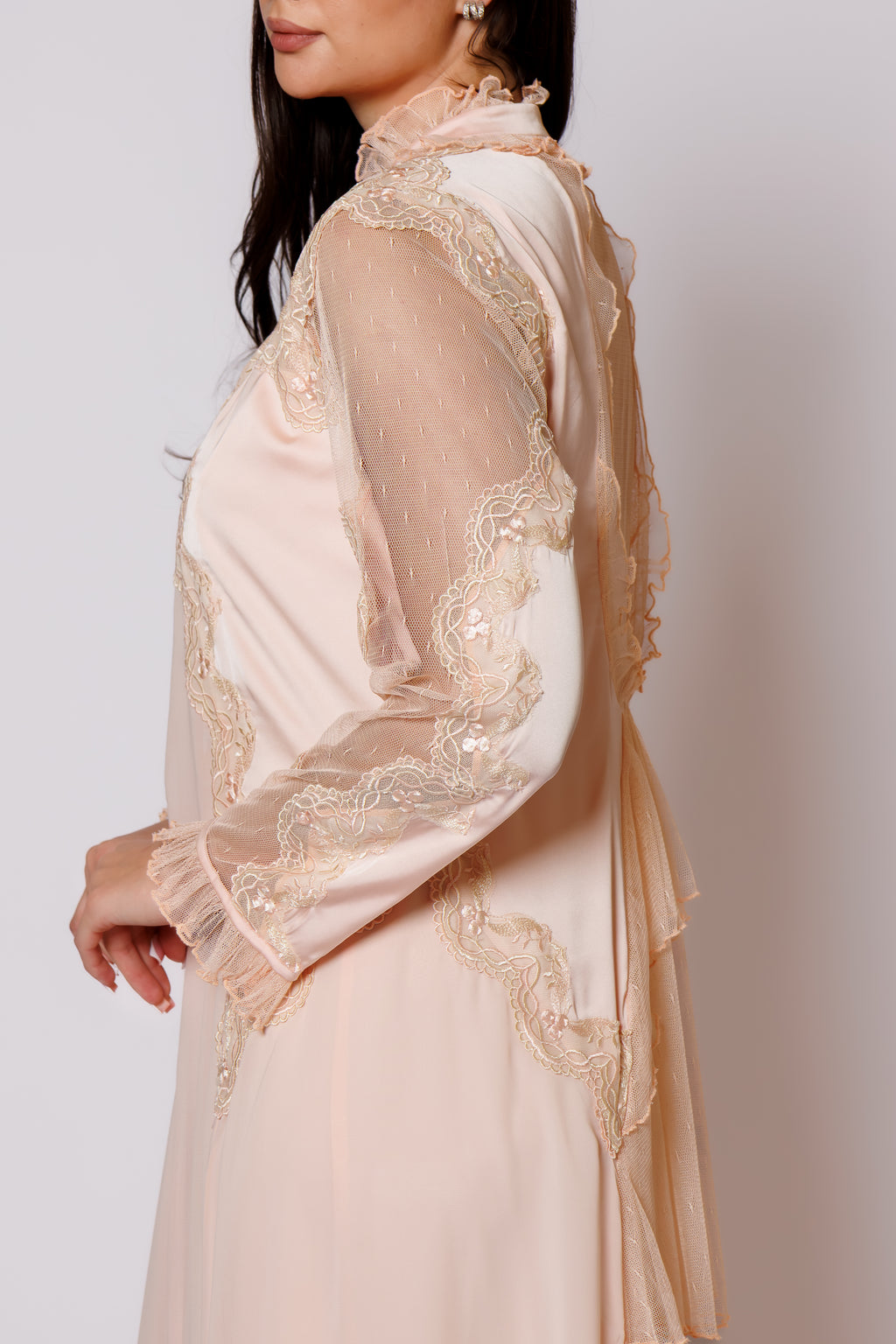 Silk nighty and robe peach 2525023