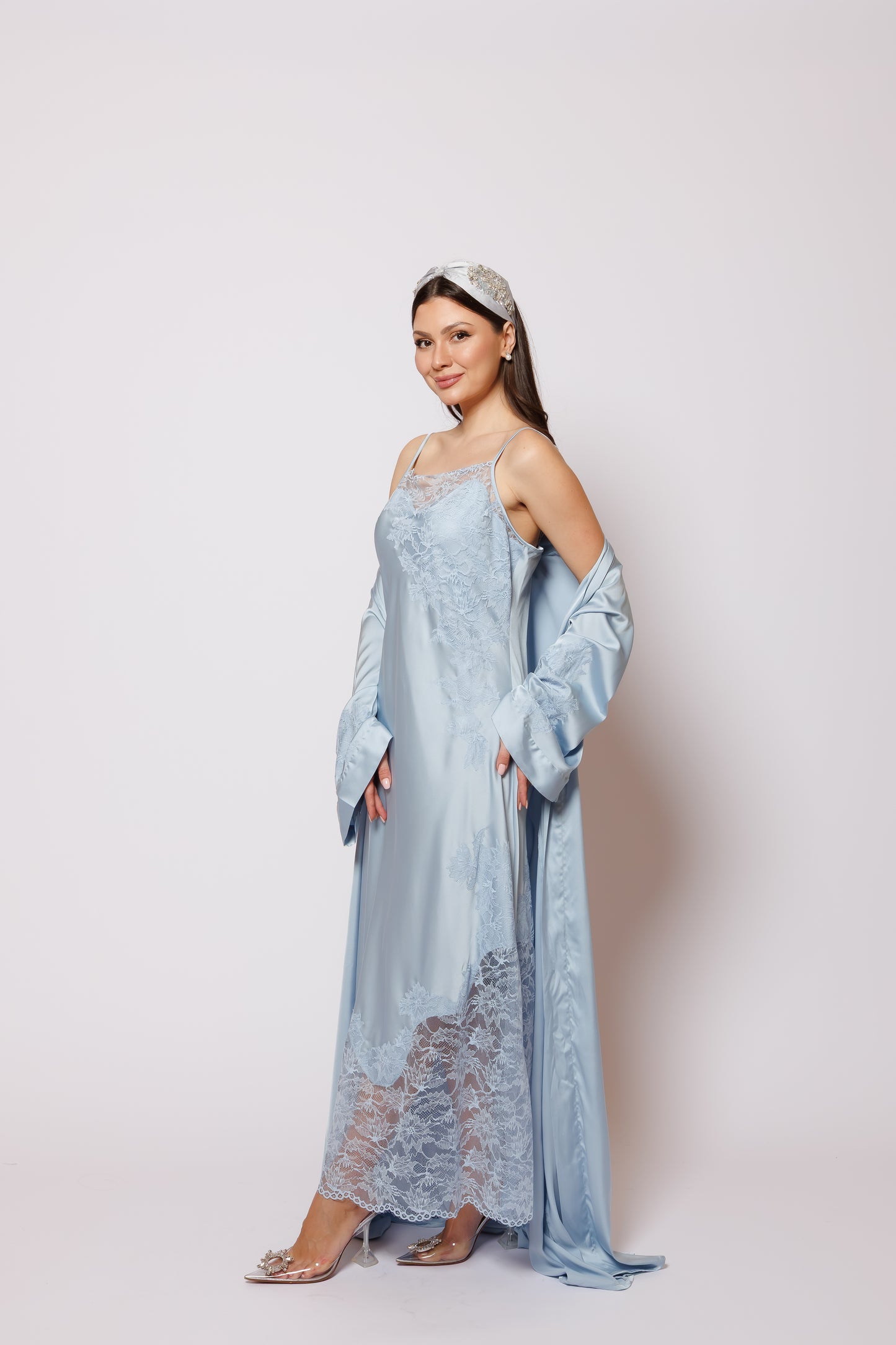 set silk blue