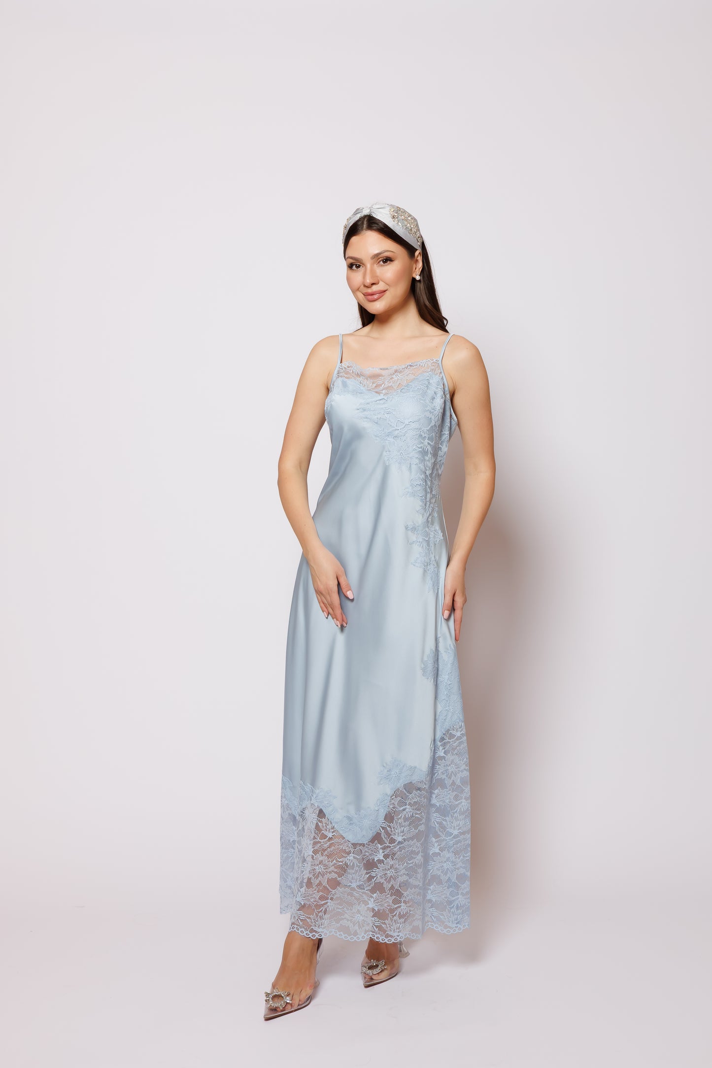 set silk blue