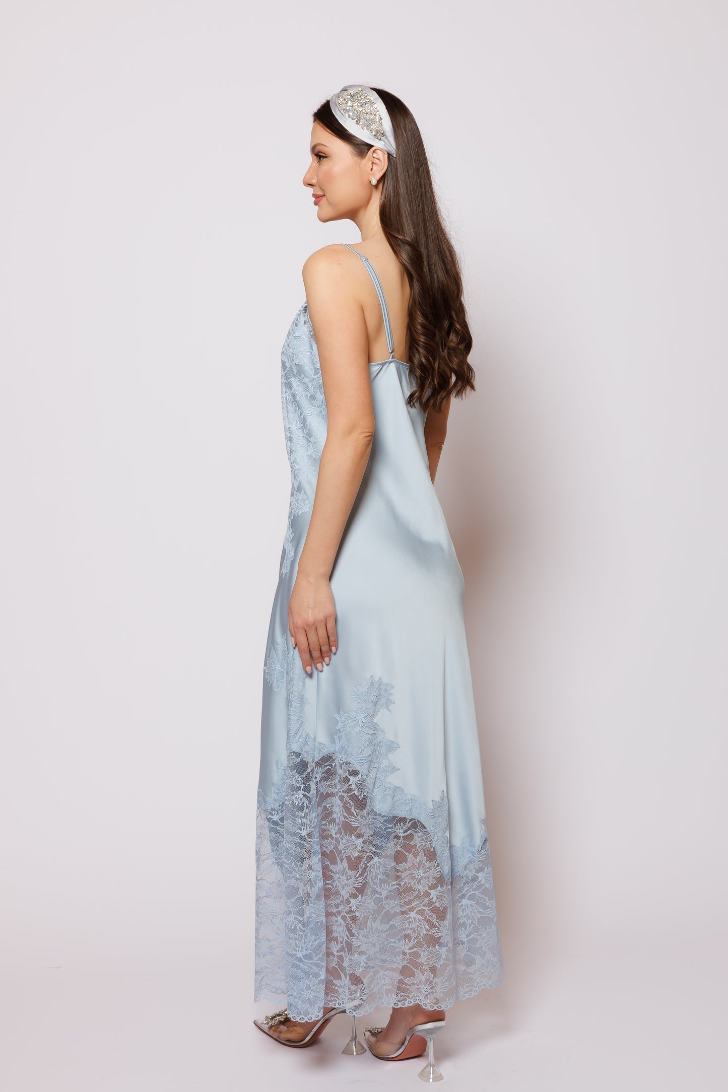 set silk blue