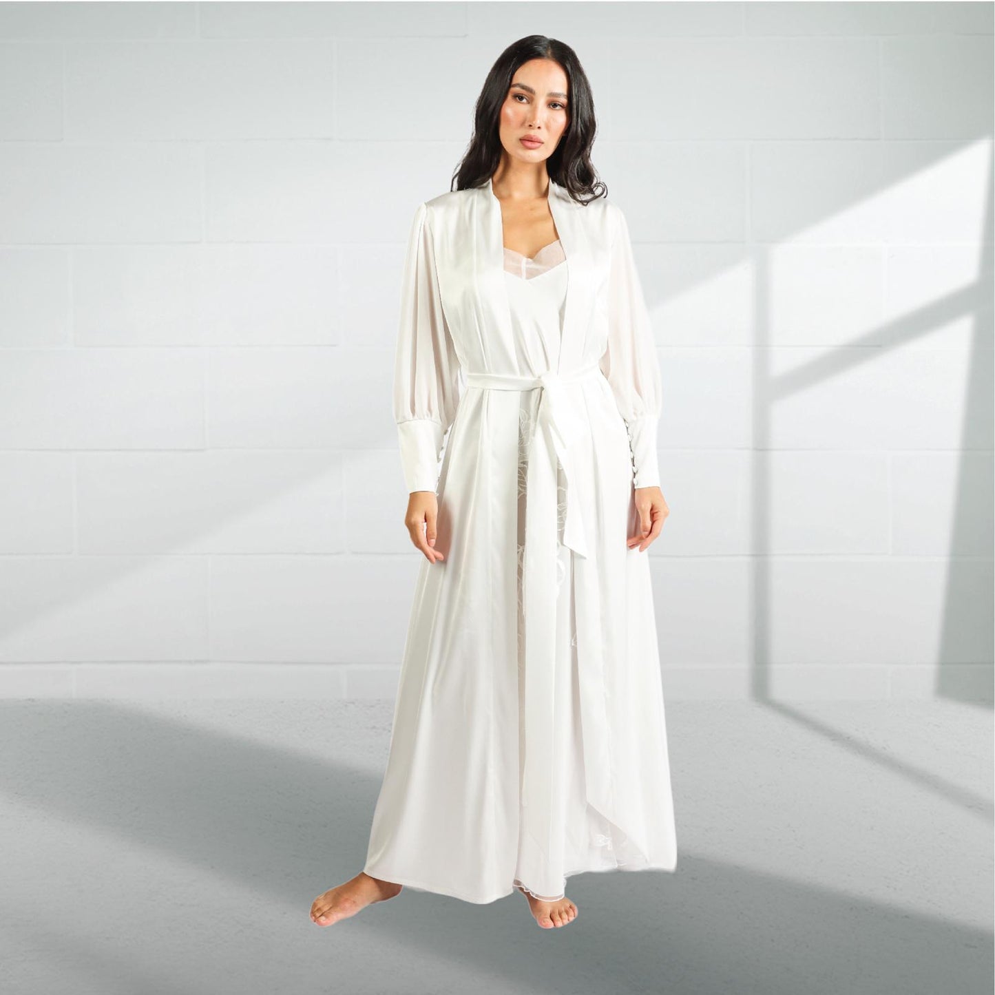 Silk nighty with robe 2424086