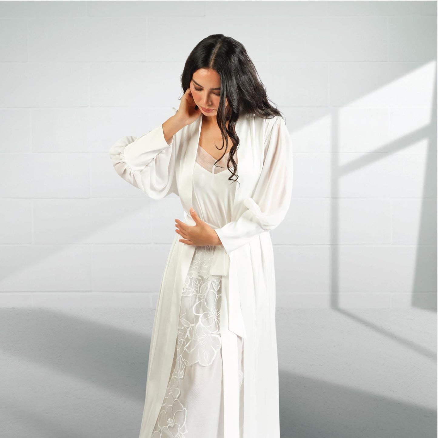 Silk nighty with robe 2424086